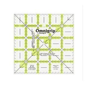 5 Inch Square Omnigrip by Omnigrid Green Tint Quilting Ruler